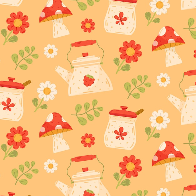 Free vector cottagecore pattern illustration