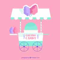 Free vector cotton candy cart for children