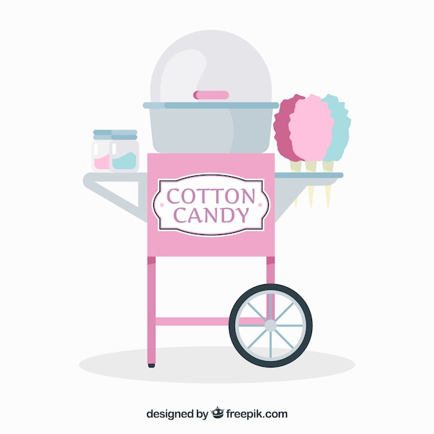 Free vector cotton candy cart