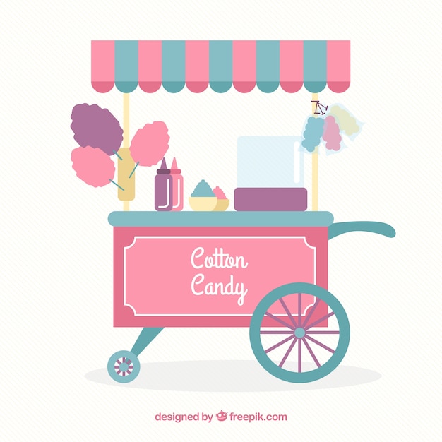 Cotton candy kiosk with awning