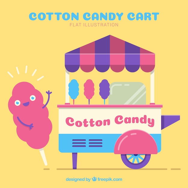 Cotton candy with cart