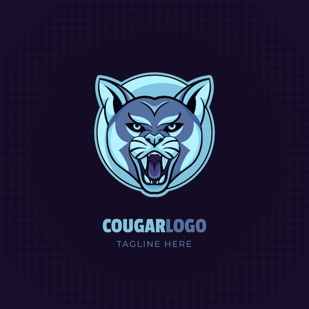 Modello di logo del marchio cougar