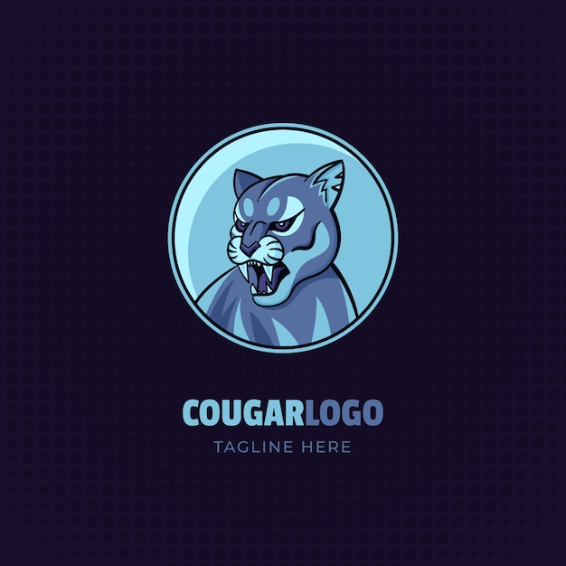 Vettore gratuito modello di logo del marchio cougar