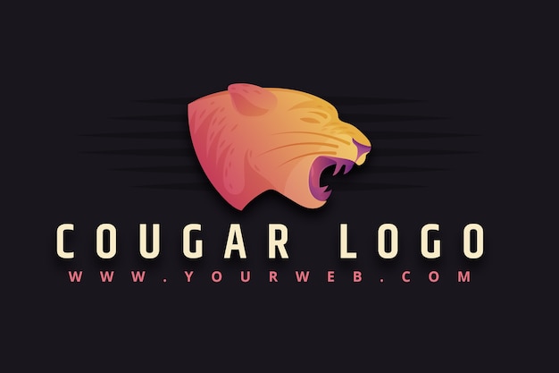 Modello di logo del marchio cougar