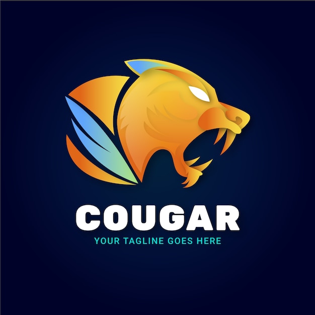 Modello di logo del marchio cougar