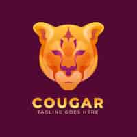 Vettore gratuito modello di logo del marchio cougar