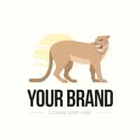 Free vector cougar branding logo template