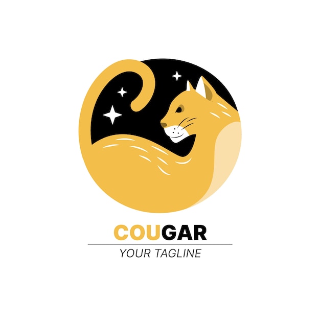 Vettore gratuito modello di logo del marchio cougar