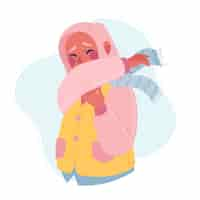 Free vector coughing person concept