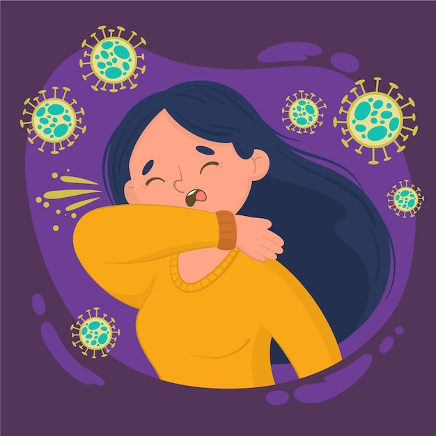 Free vector coughing person concept