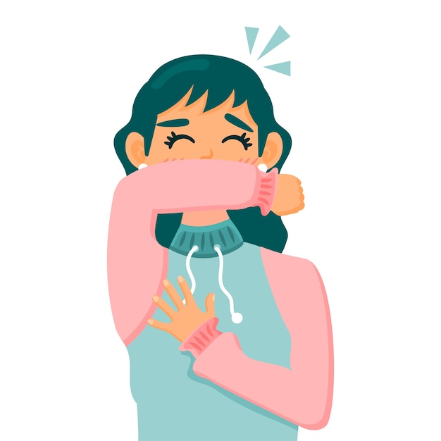 Free vector coughing person concept