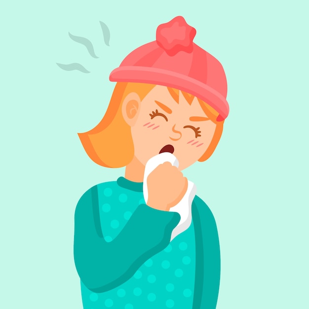 Free vector coughing person concept