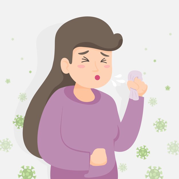 Coughing person illustration design