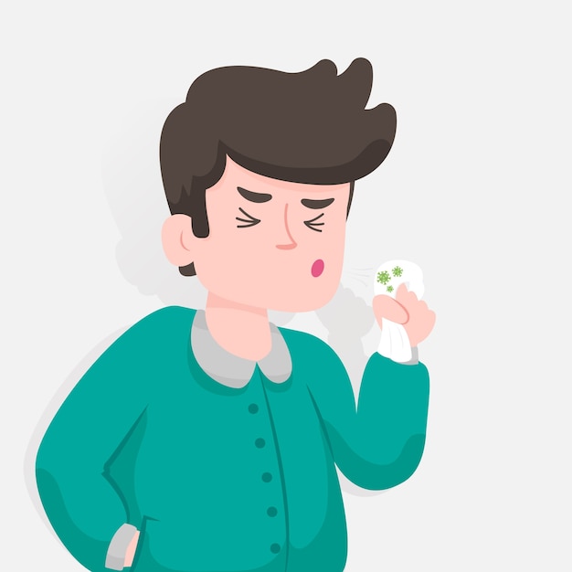 Free vector coughing person illustration theme