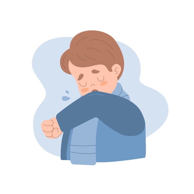 Free vector coughing person