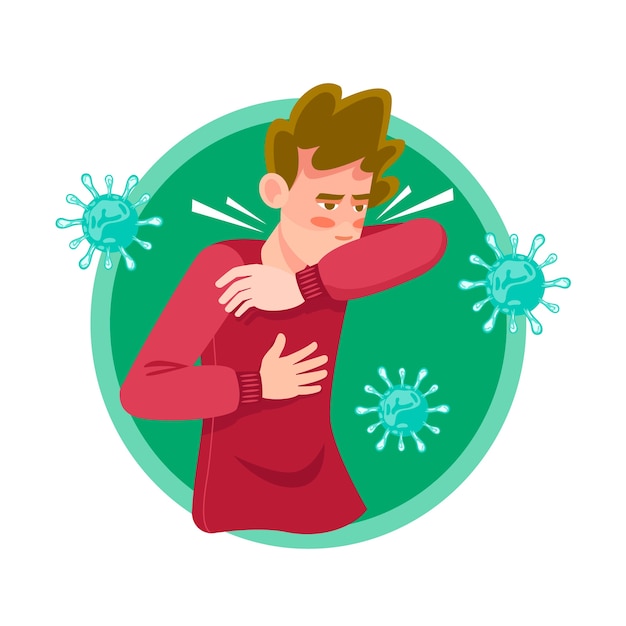 Free vector coughing person