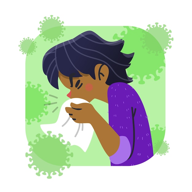 Free vector coughing person