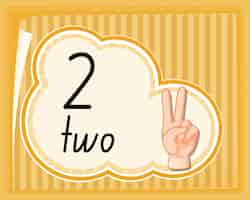 Free vector count two with hand gesture