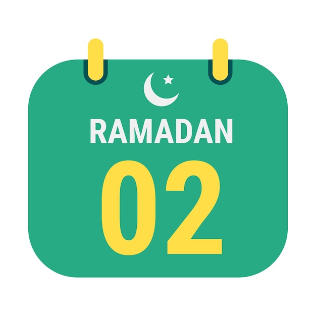 Free vector countdown to 2nd ramadan celebrate with white and golden crescent moons and english ramadan text