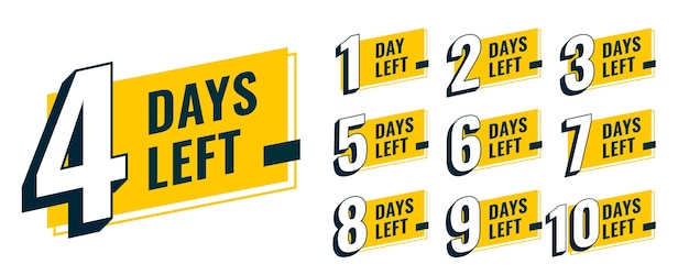 Free vector countdown days left timer template for online sale vector