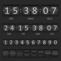 Free vector countdown timer and scoreboard numbers