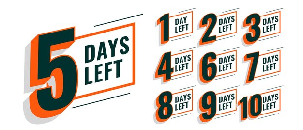 Countdown timer with number of days left tags