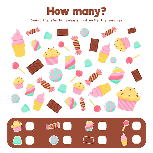 Free vector counting game with different sweets