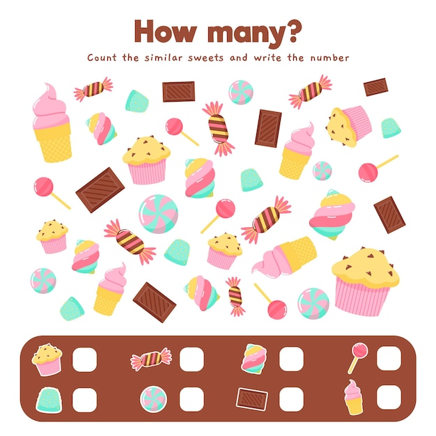 Counting game with different sweets