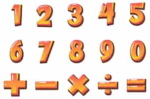 Free vector counting number 0 to 9 and math symbols