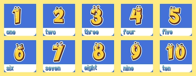 Free vector counting number 1 to 10 for kids