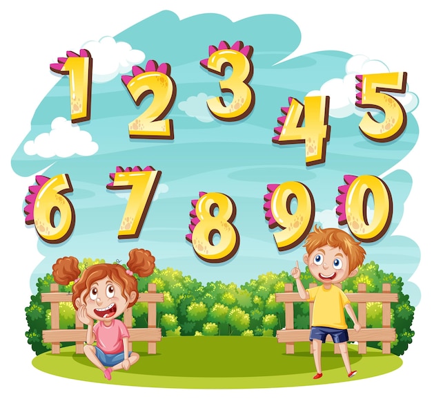 Free vector counting number 1 to 10 for kids