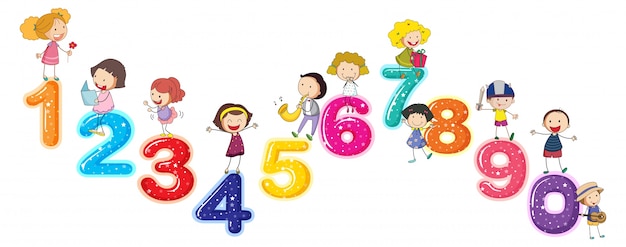 Free vector counting numbers with little kids