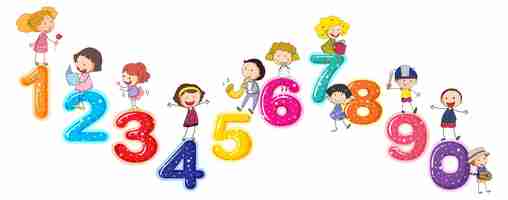 Free vector counting numbers with little kids