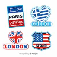 Free vector countries sticker collection