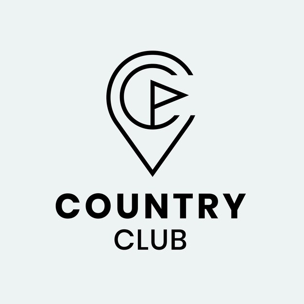 Шаблон логотипа загородного гольф-клуба, профессиональный деловой графический вектор