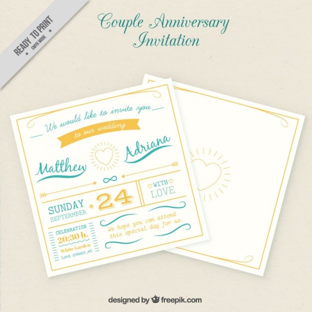 Couple anniversary invitation