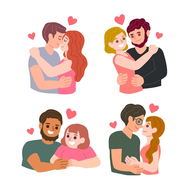 Free vector couple collection for valentine's day