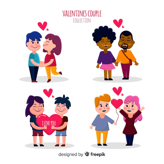 Free vector couple collection for valentines day