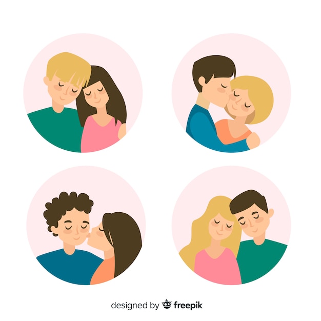 Free vector couple collection for valentines day