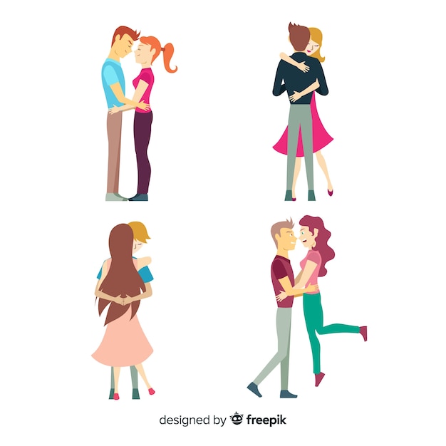 Free vector couple collection for valentines day