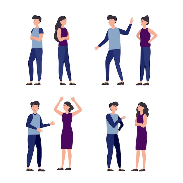 Free vector couple conflicts collection