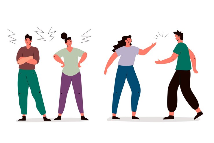 Free Vector couple conflicts concept
