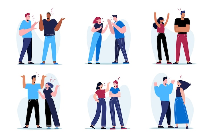 Free Vector couple conflicts concept
