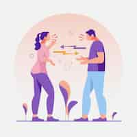 Free vector couple conflicts illustration concept