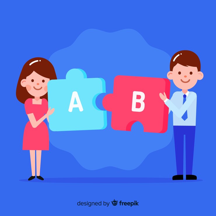 Free Vector couple connecting puzzle pieces background
