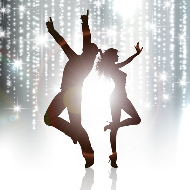 Free vector couple dancing silhouette background