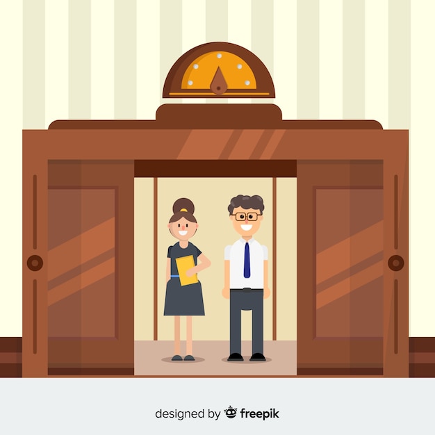 Couple in elevator