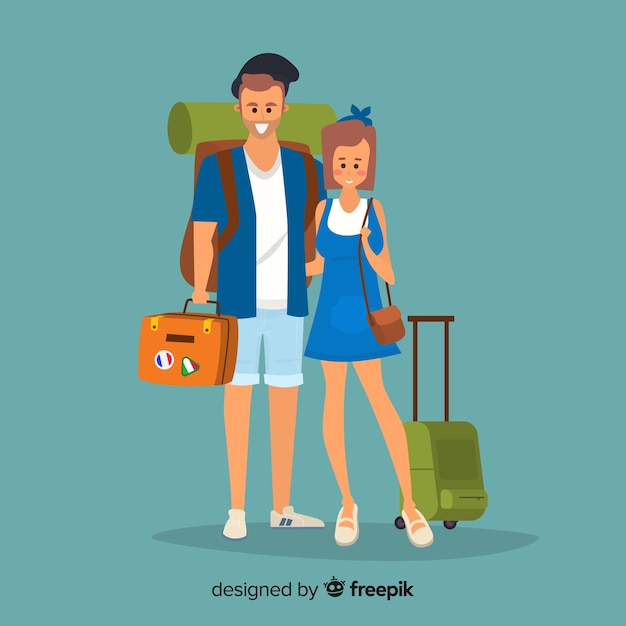 Couple going on a trip background