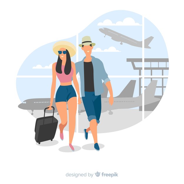 Couple going on a trip background