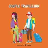 Free vector couple going on a trip